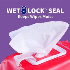 Wet Ones Pets Wet Lock Seal Pouch keeps wipes moist between uses.