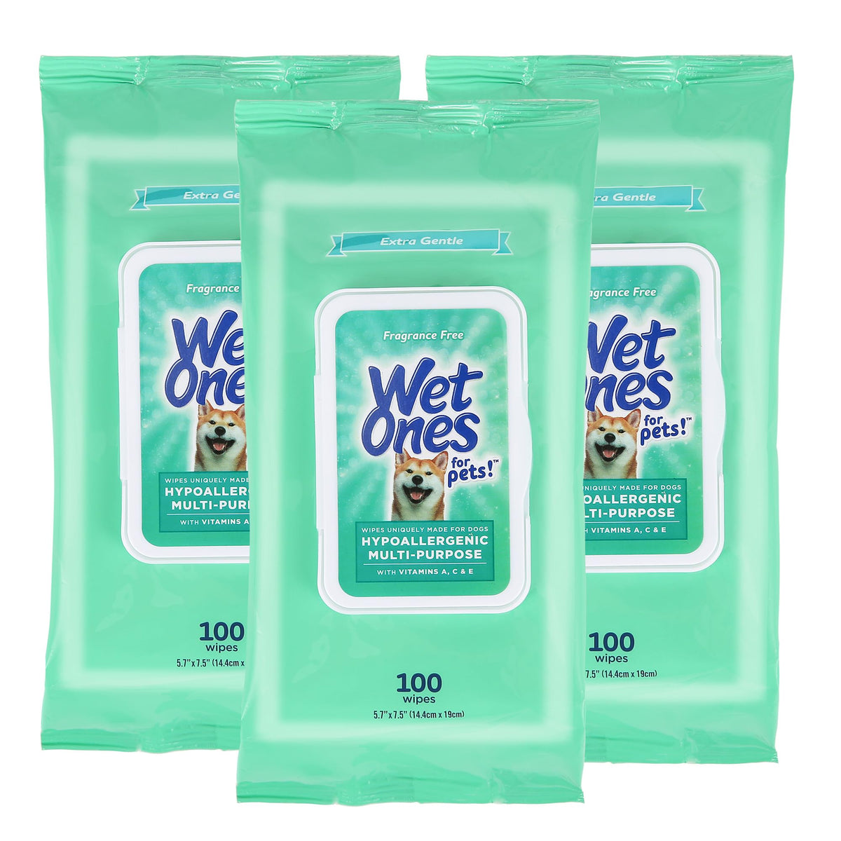 Wet Ones Pets Wipes 300-count pack front for quick on-the-go cleaning.