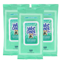 Wet Ones Pets Wipes 300-count pack front for quick on-the-go cleaning.
