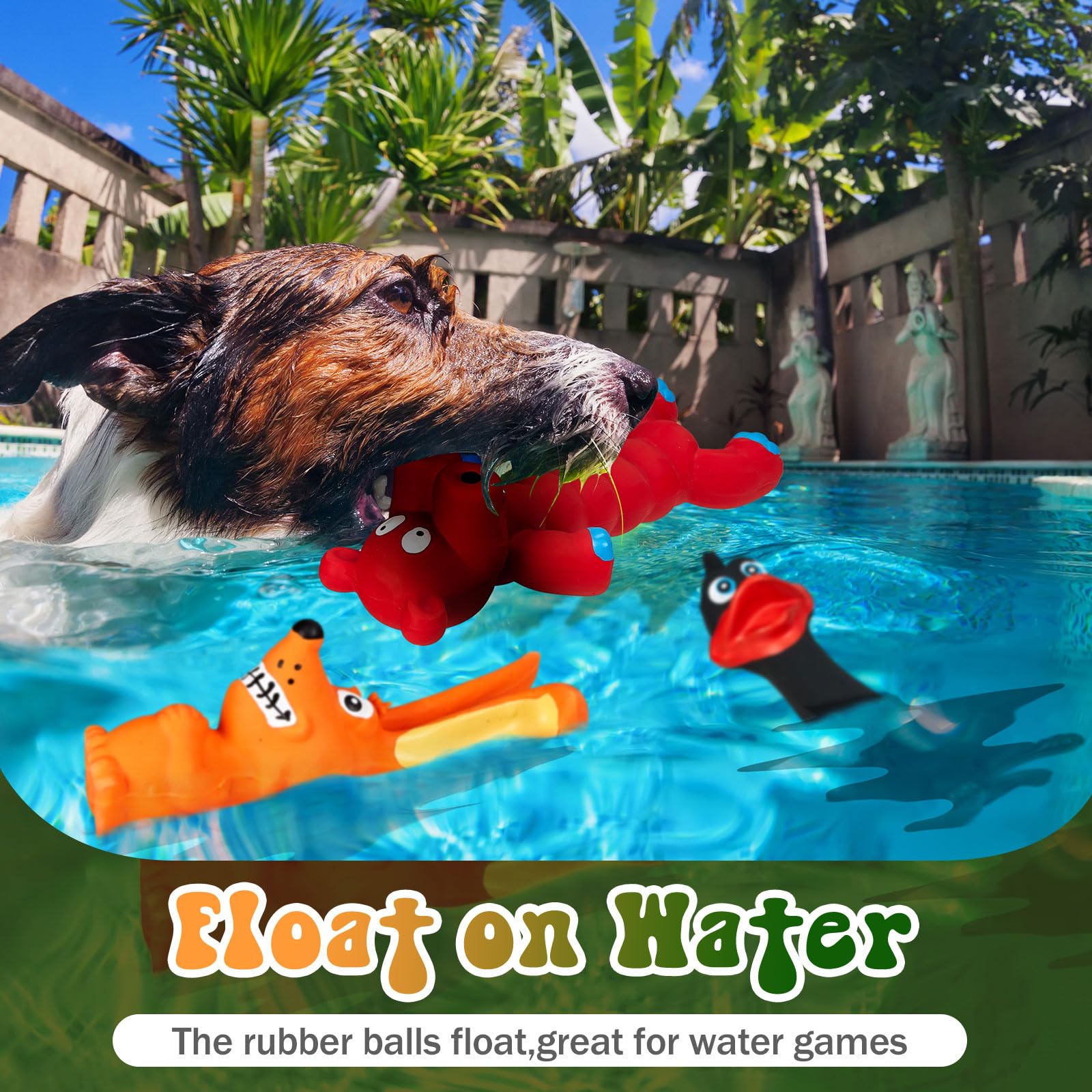 Wettarn dog-shaped squeaky toy supports safe chewing and fetch
