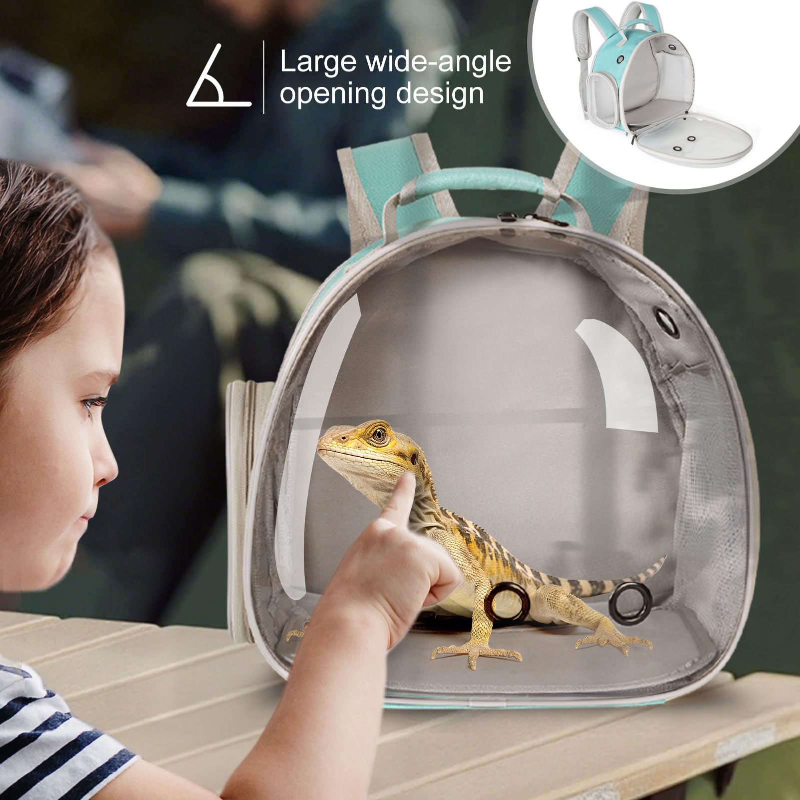 WEVONIGU Bearded Dragon Backpack Airline Approved design for in-cabin travel.