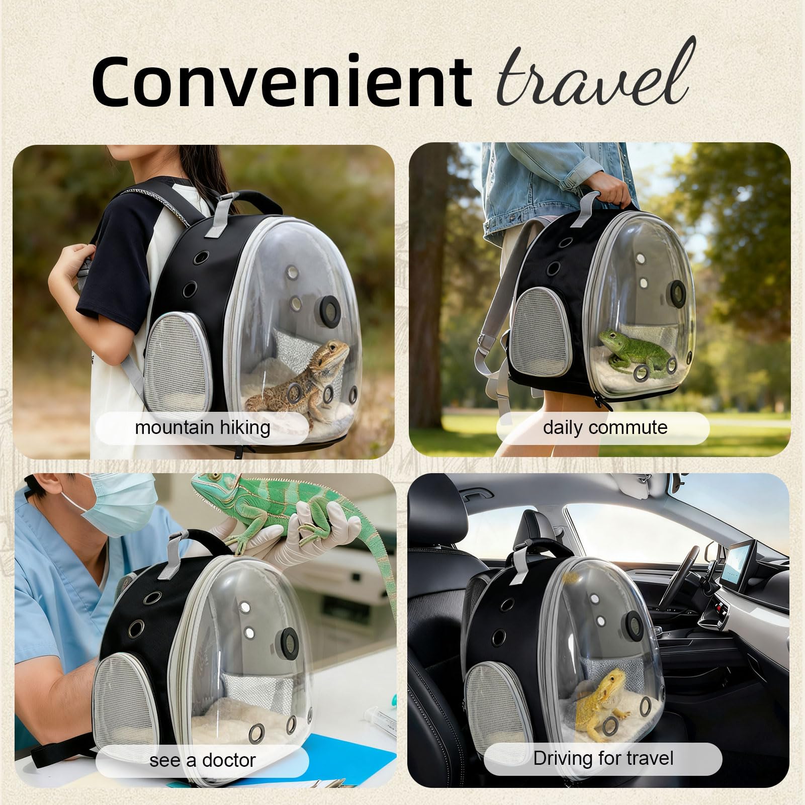Ergonomic straps provide comfortable travel and easy carrying.