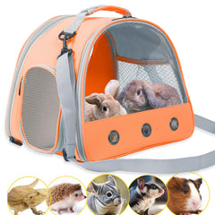 WEVONIGU Rabbit Travel Carrier front view with clear window and roomy interior.