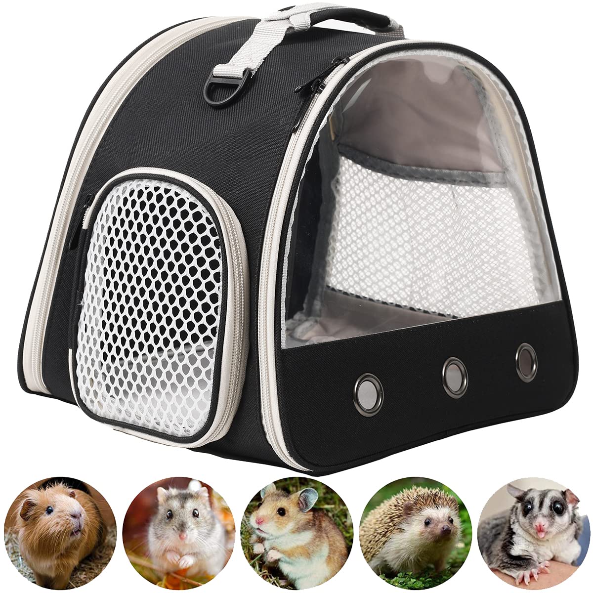 WEVONIGU transparent window travel cage lets you check your gecko easily.