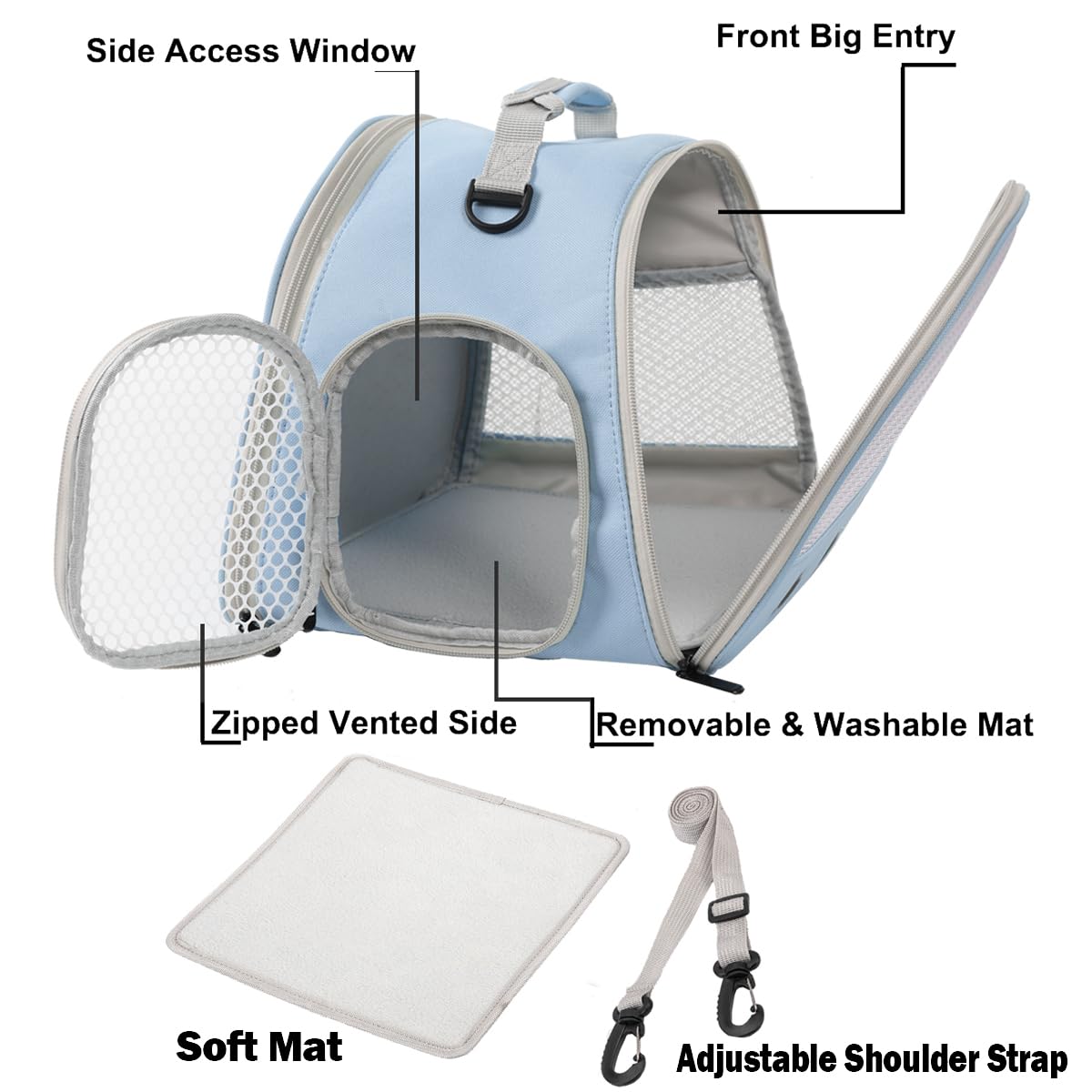 WEVONIGU Ventilated front with mesh enhances airflow for comfort.