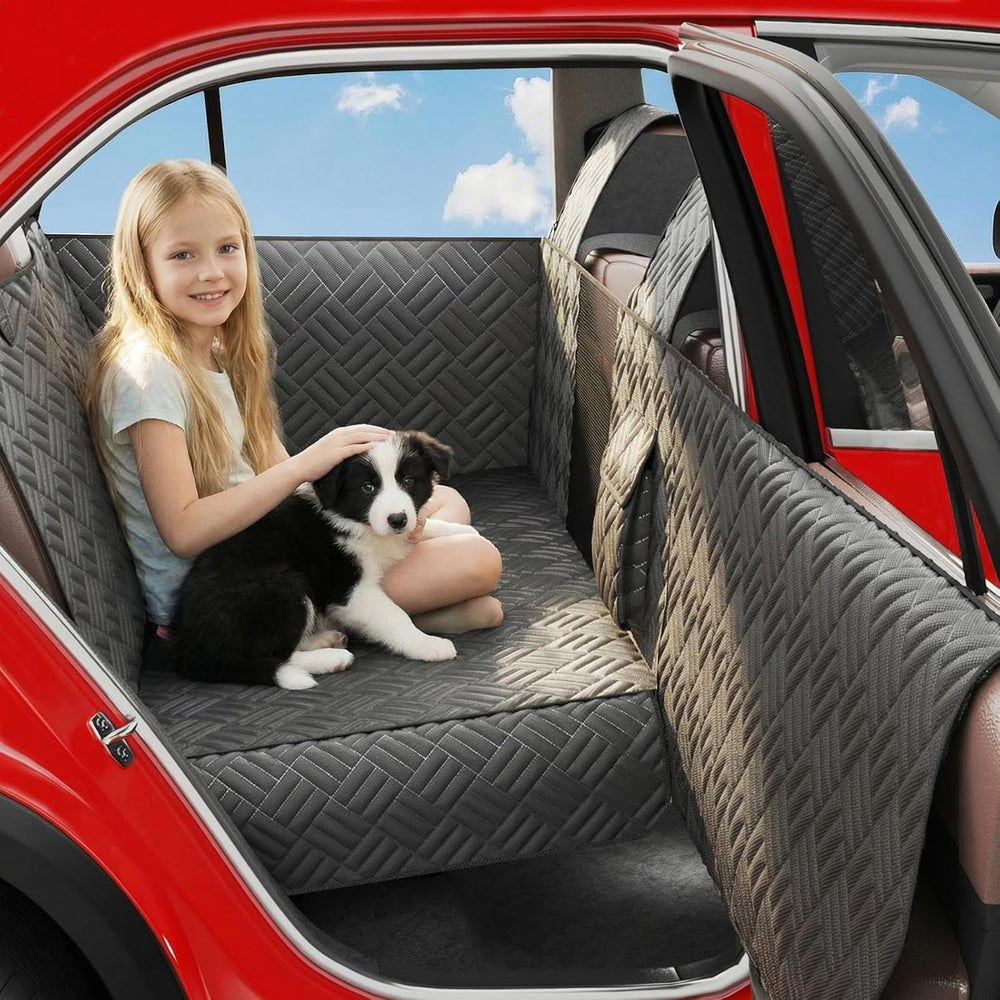 Wexyldra dog car seat cover protects doors from scratches while keeping windows operable.