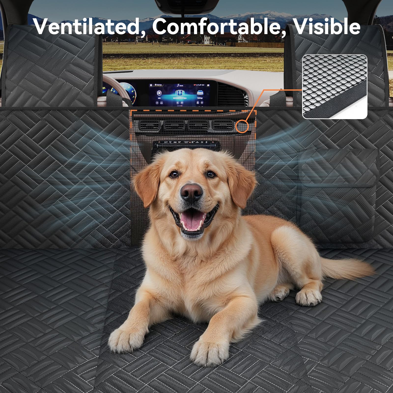 Wexyldra breathable mesh panel keeps your dog cool during trips.