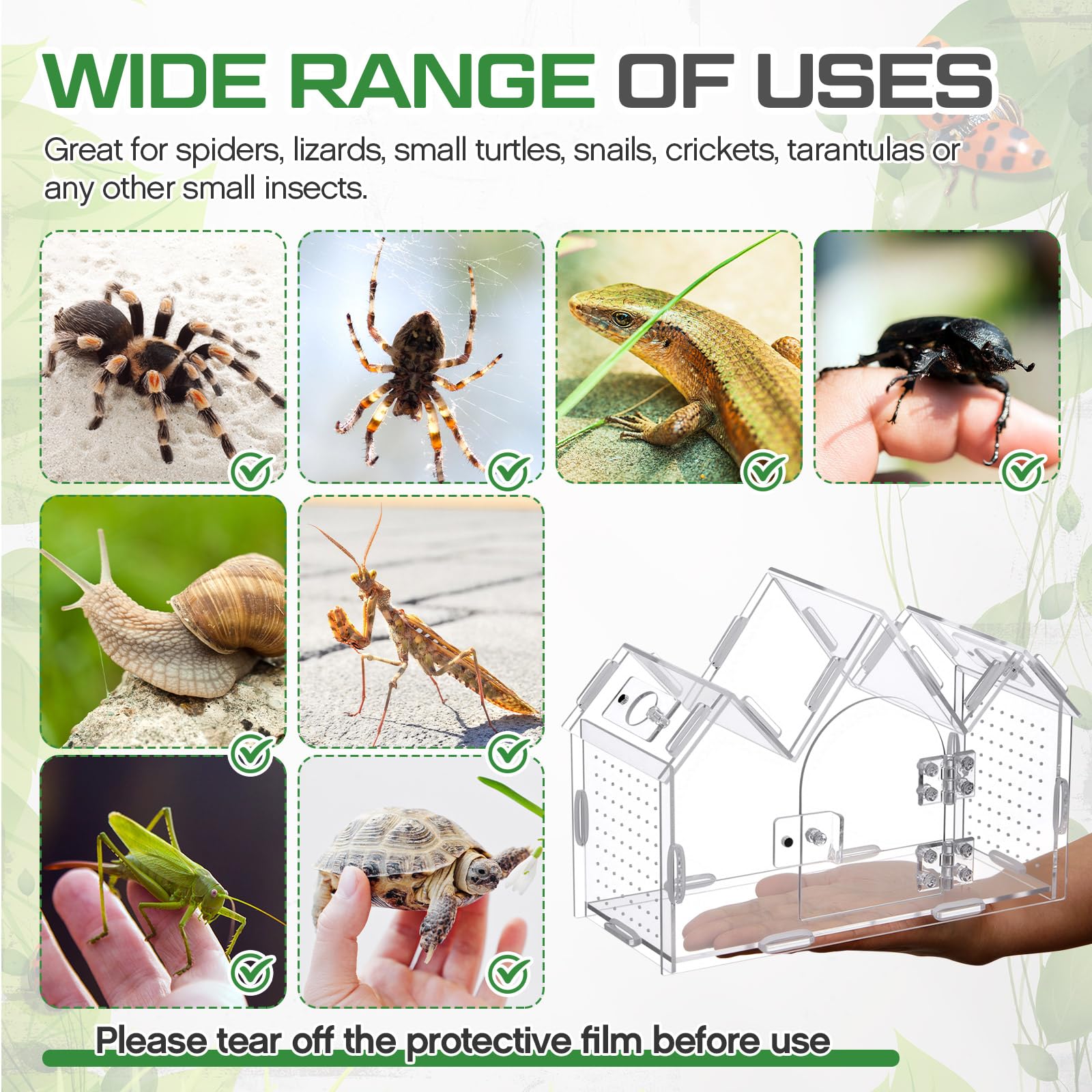 Weysat Castle-style Terrarium highlights secure design for confident handling.