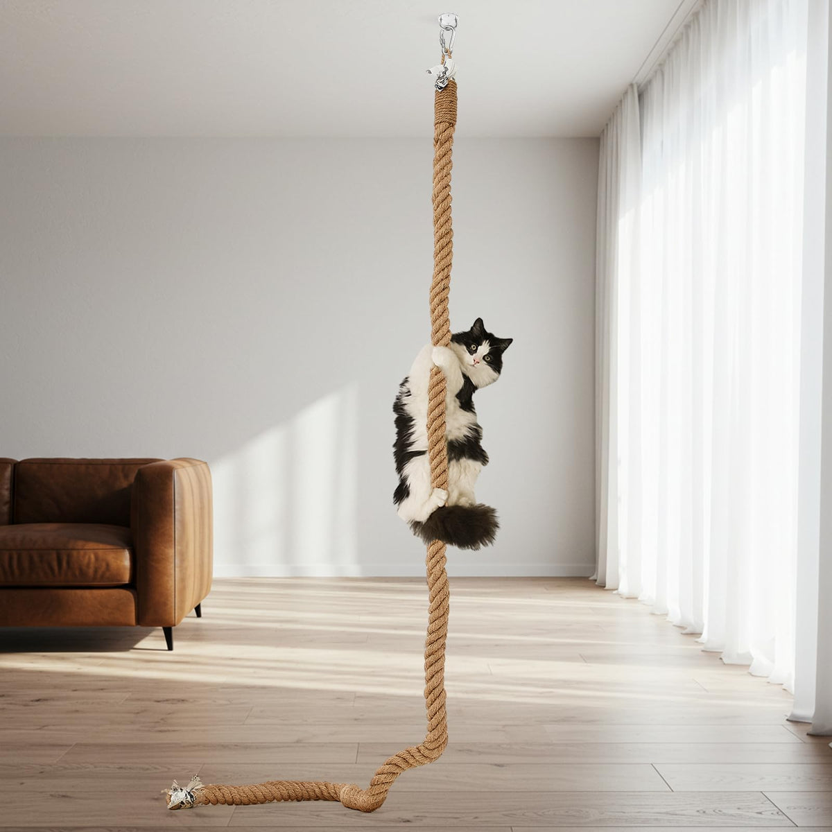 Weysat cat climbing rope wall-mount ready for elevated exploration