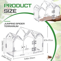 Weysat Jumping Spider Enclosure side view shows airflow and compact footprint for safe habitats.