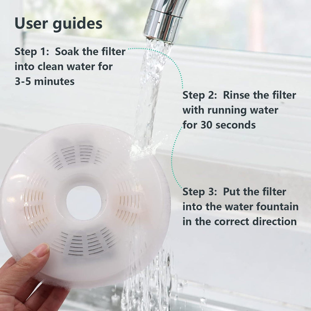 WEZEBEL catit stainless-steel flower fountain filters 12-pack reduce impurities