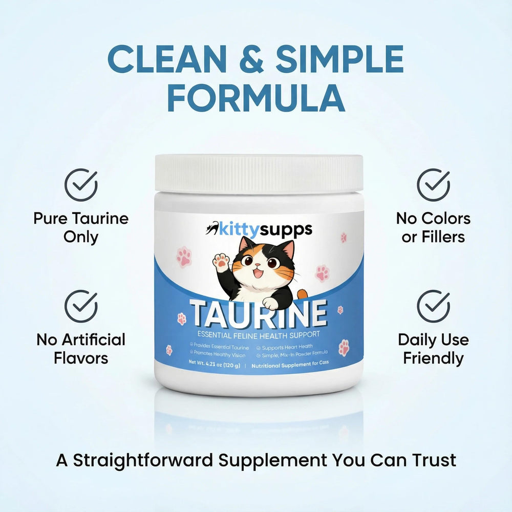 WGYPEU KittySupps Taurine bottle with clean formula