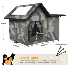 WHDPETS cat house interior with removable soft mat for cozy winter warmth