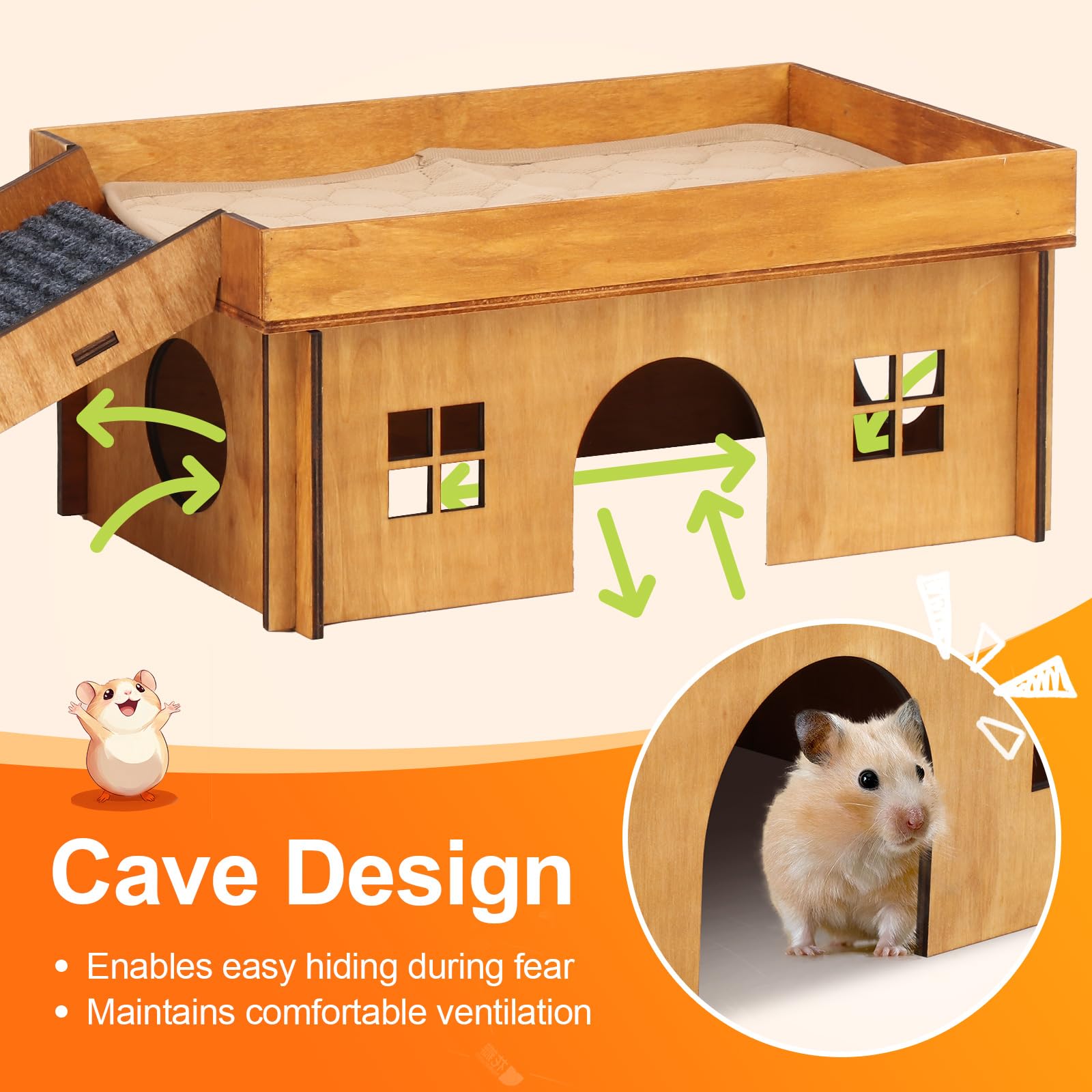 WHEARTED Large Rabbit Hideout assembly with screw-together planks