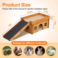 WHEARTED Large Rabbit Hideout roof platform supports exploration and rest