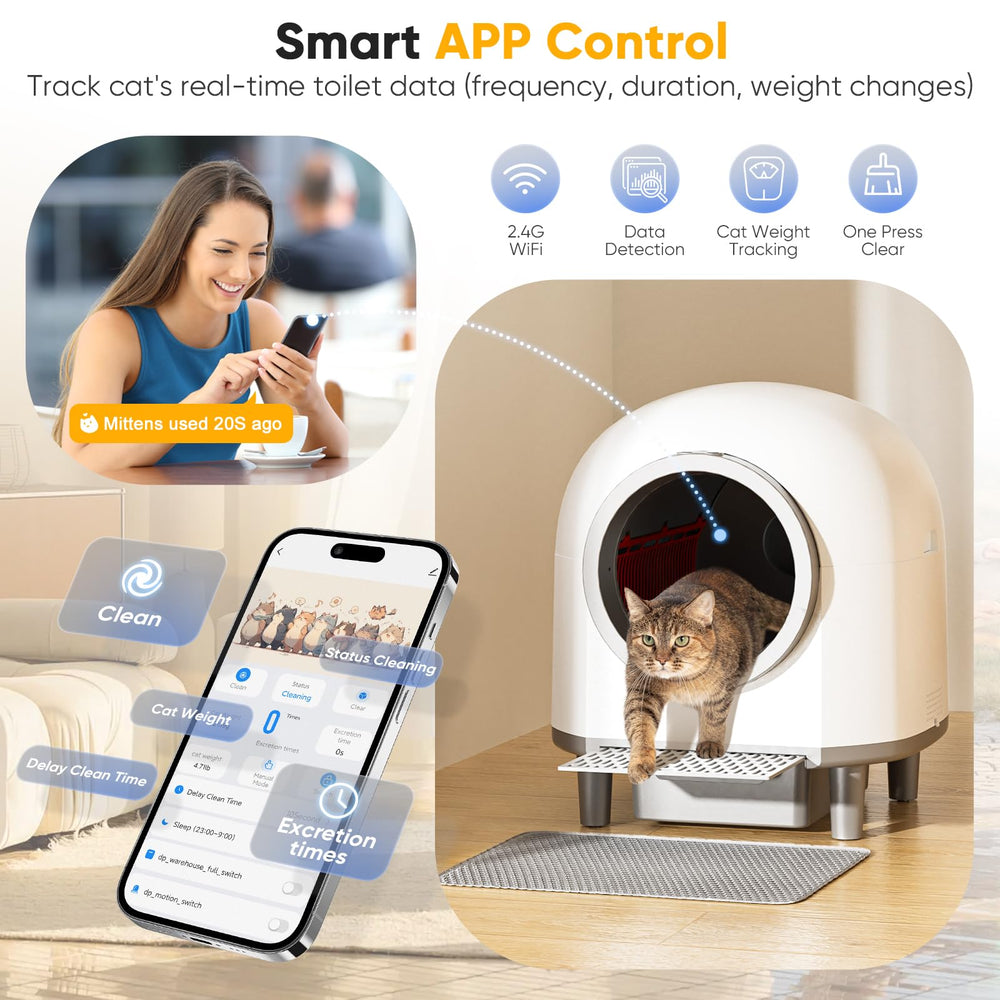 Whiffee litter box app control interface enabling remote use