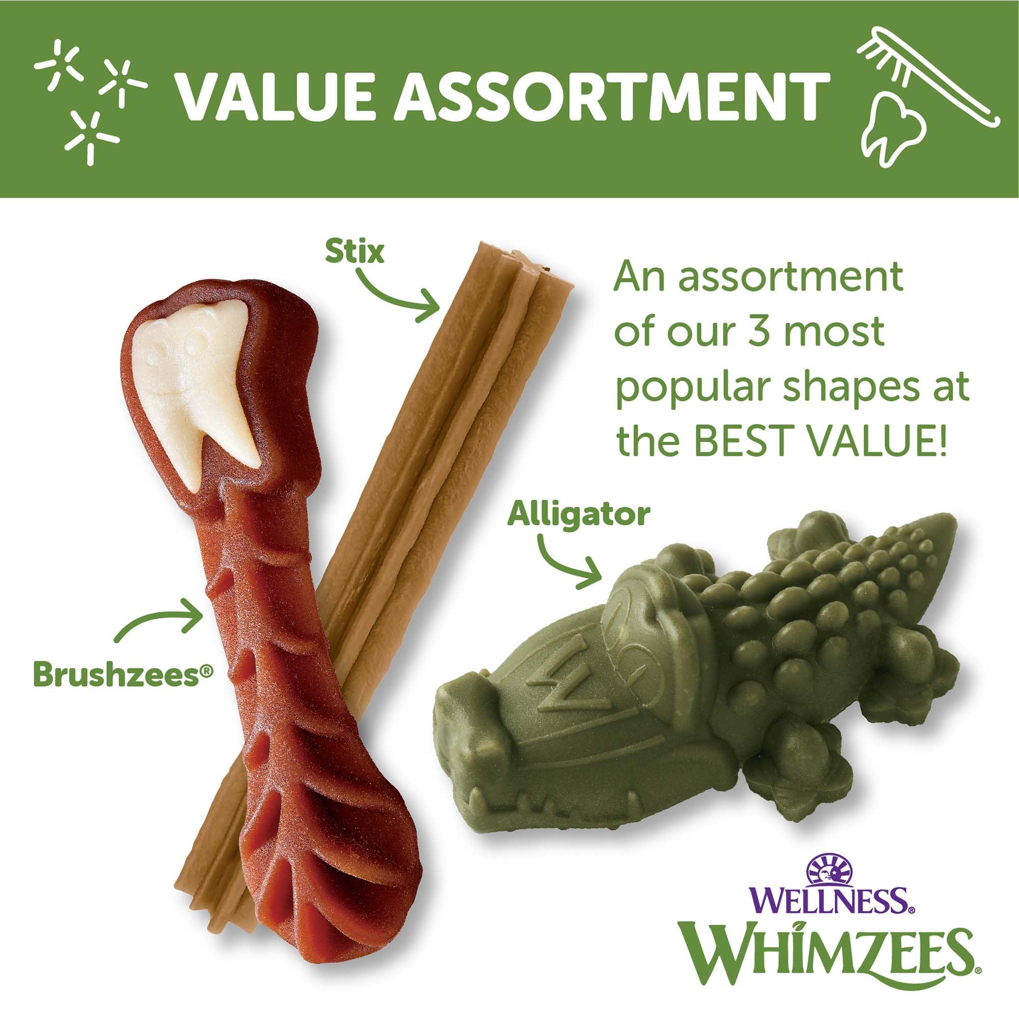 Whimzees dental chews close-up texture highlighting grooves for thorough cleaning.