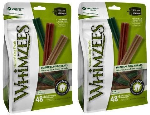 Whimzees Stix X-Small dental chews improve oral cleanliness and fresh breath for small dogs