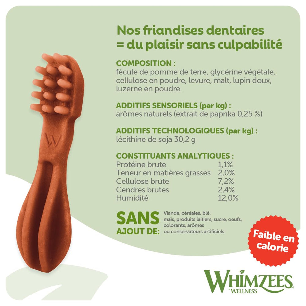 Whimzees sugar-free, low-calorie chews suitable for daily treats
