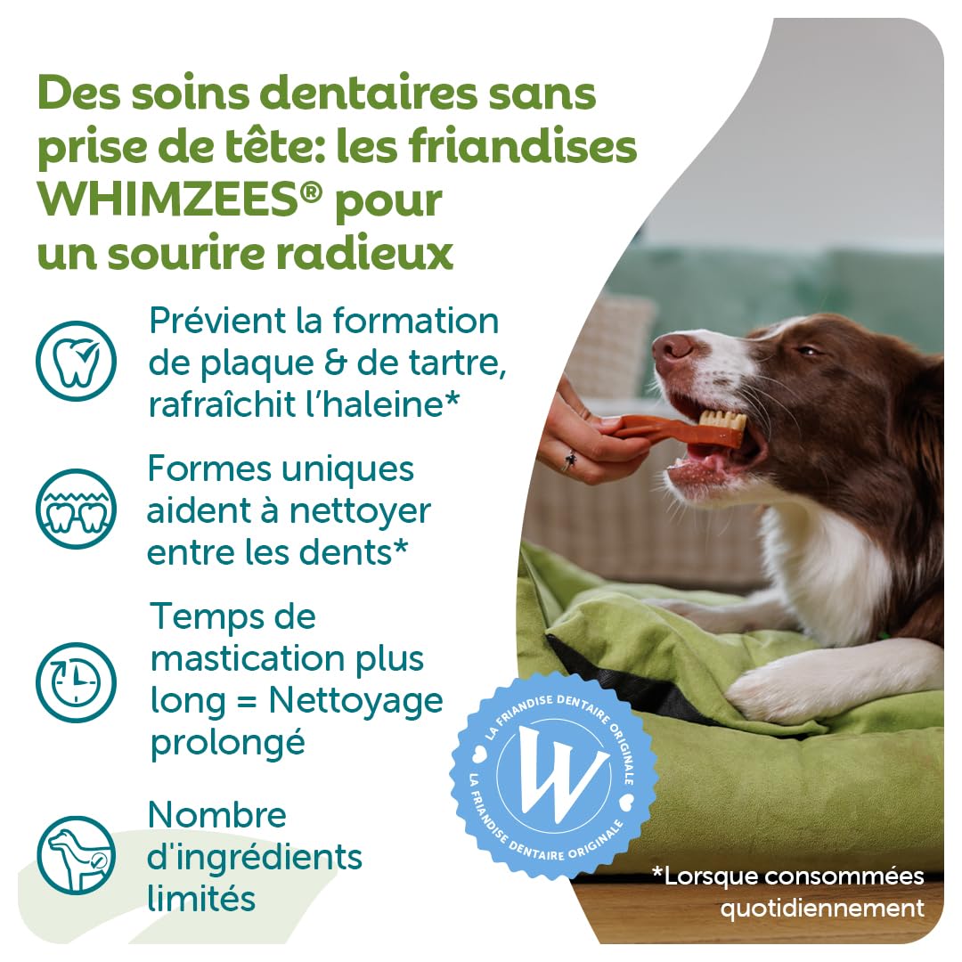 Whimzees toothbrush chew reaches tight gaps for better oral hygiene