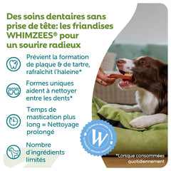 Whimzees toothbrush chew reaches tight gaps for better oral hygiene