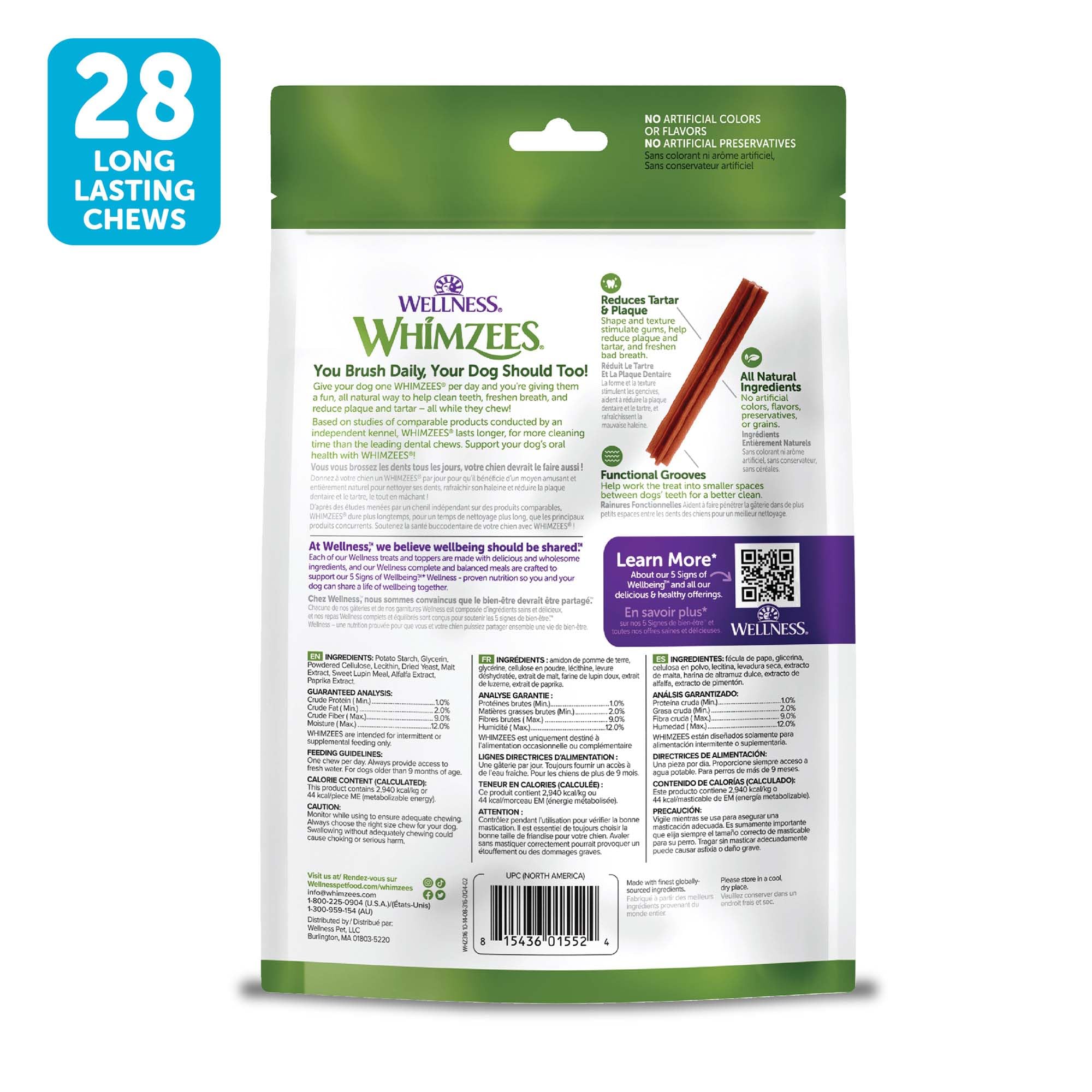 Whimzees Wellness Stix breath-freshening concept demonstrated.