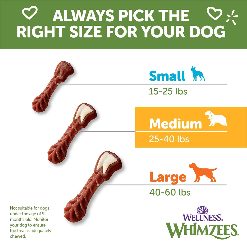 Whimzees Wellness packaging mentions no artificial colors or flavors