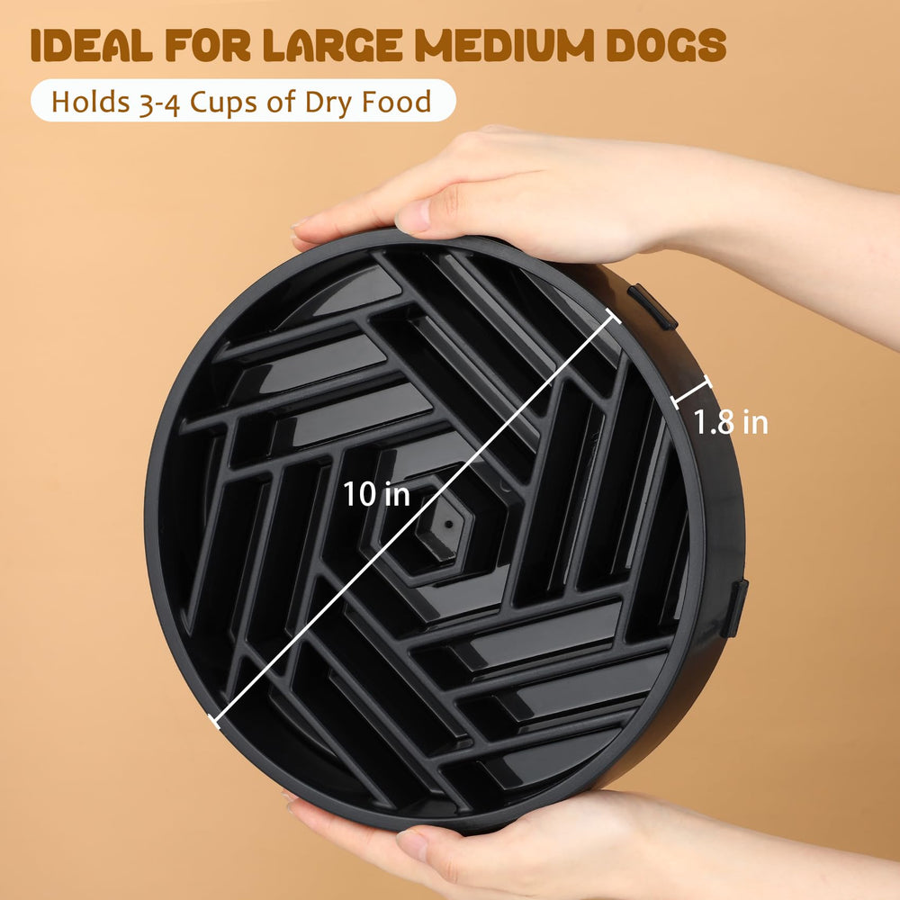 WHIPPY black slow feeder bowl highlights durable, pet-safe materials.