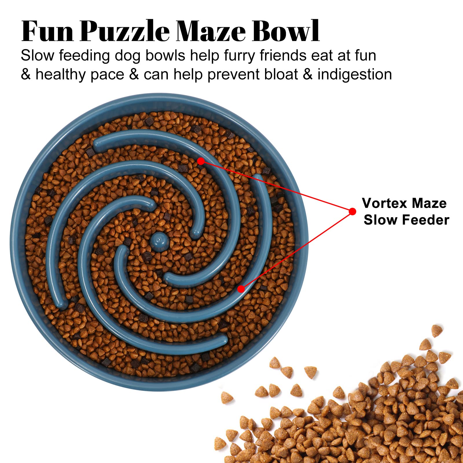 WHIPPY large-dog non-slip base keeps the bowl steady during meals.
