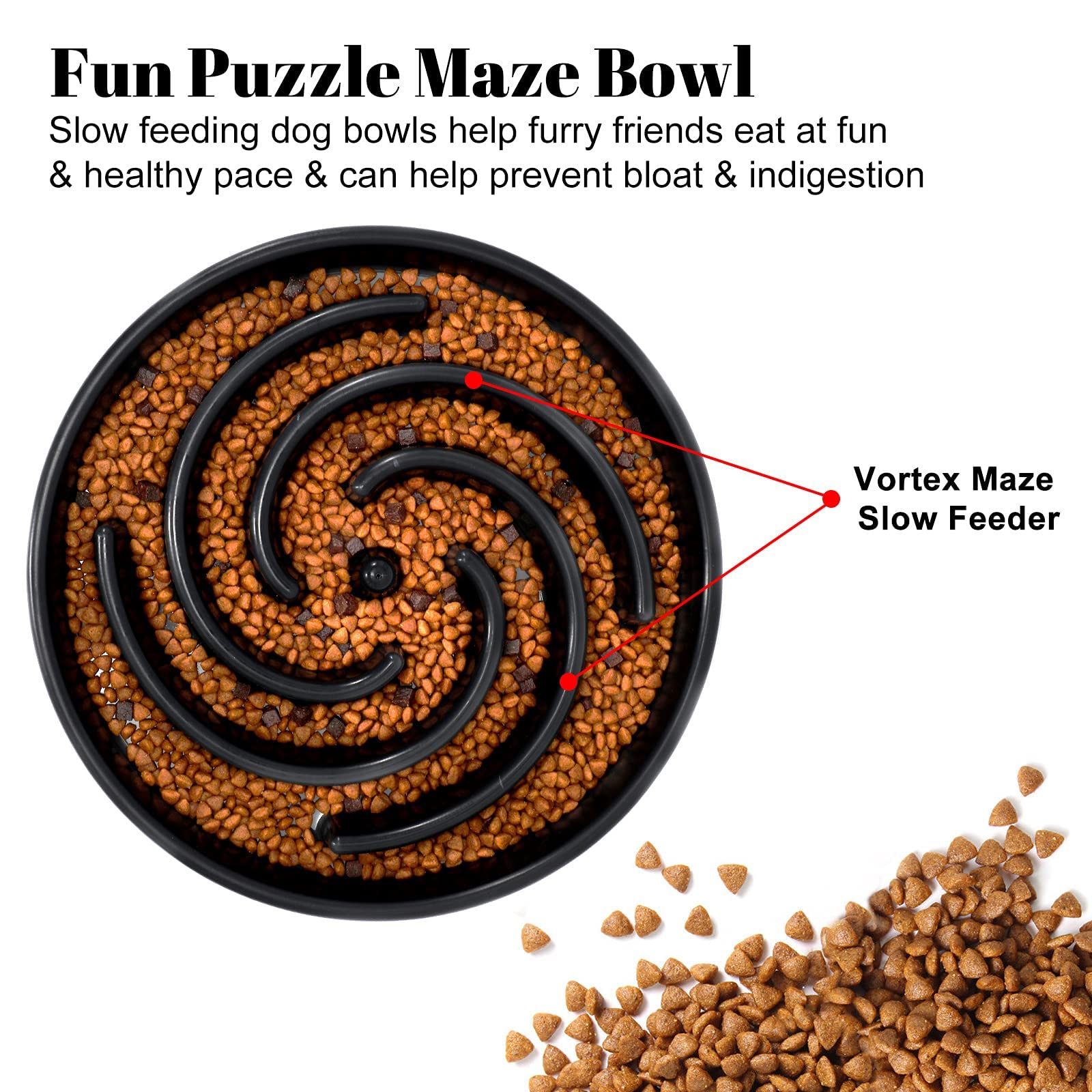 WHIPPY slow feeder bowl anti-slip base keeps bowl steady during feeding
