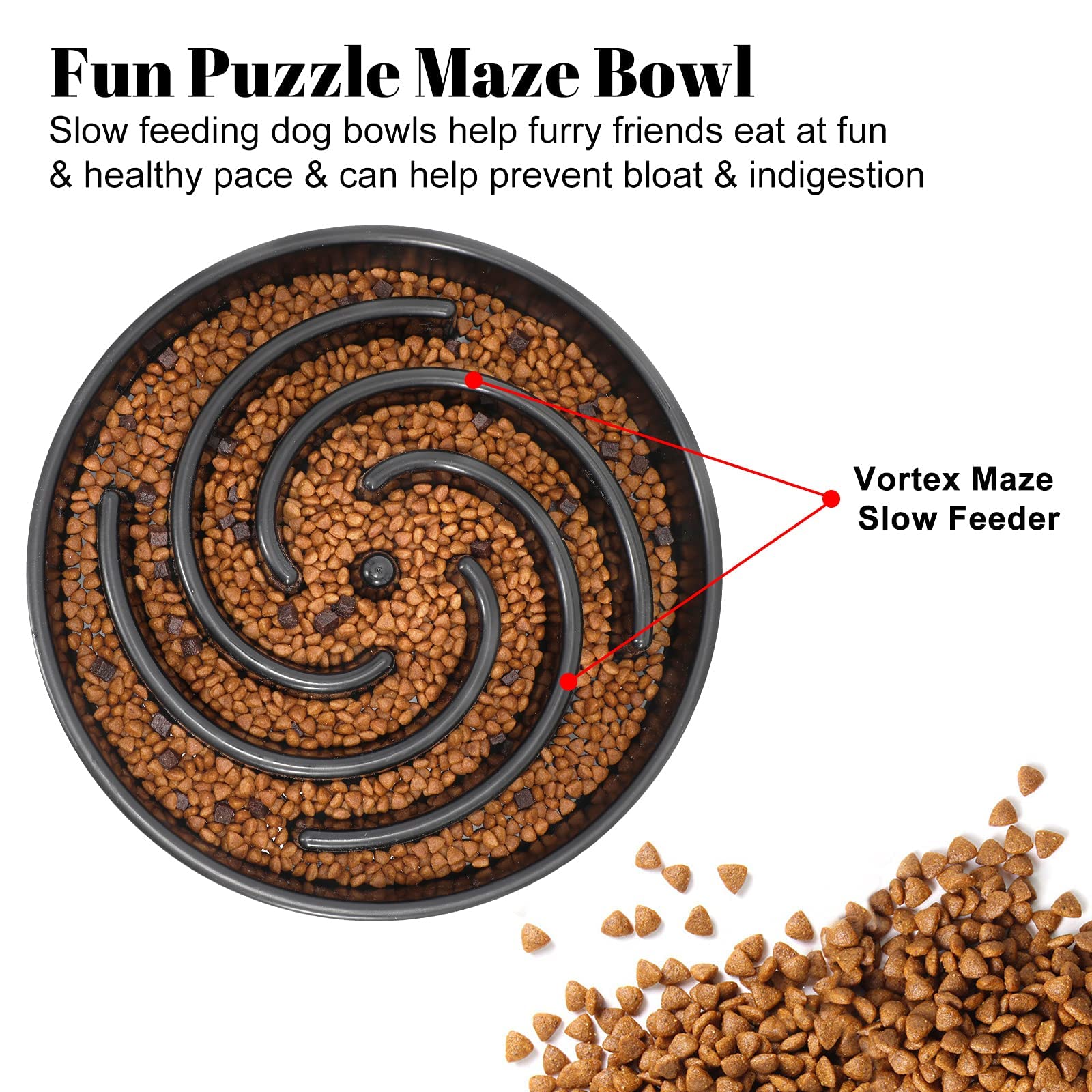 WHIPPY slow feeder bowl anti-slip bottom keeps bowls steady during feeding.