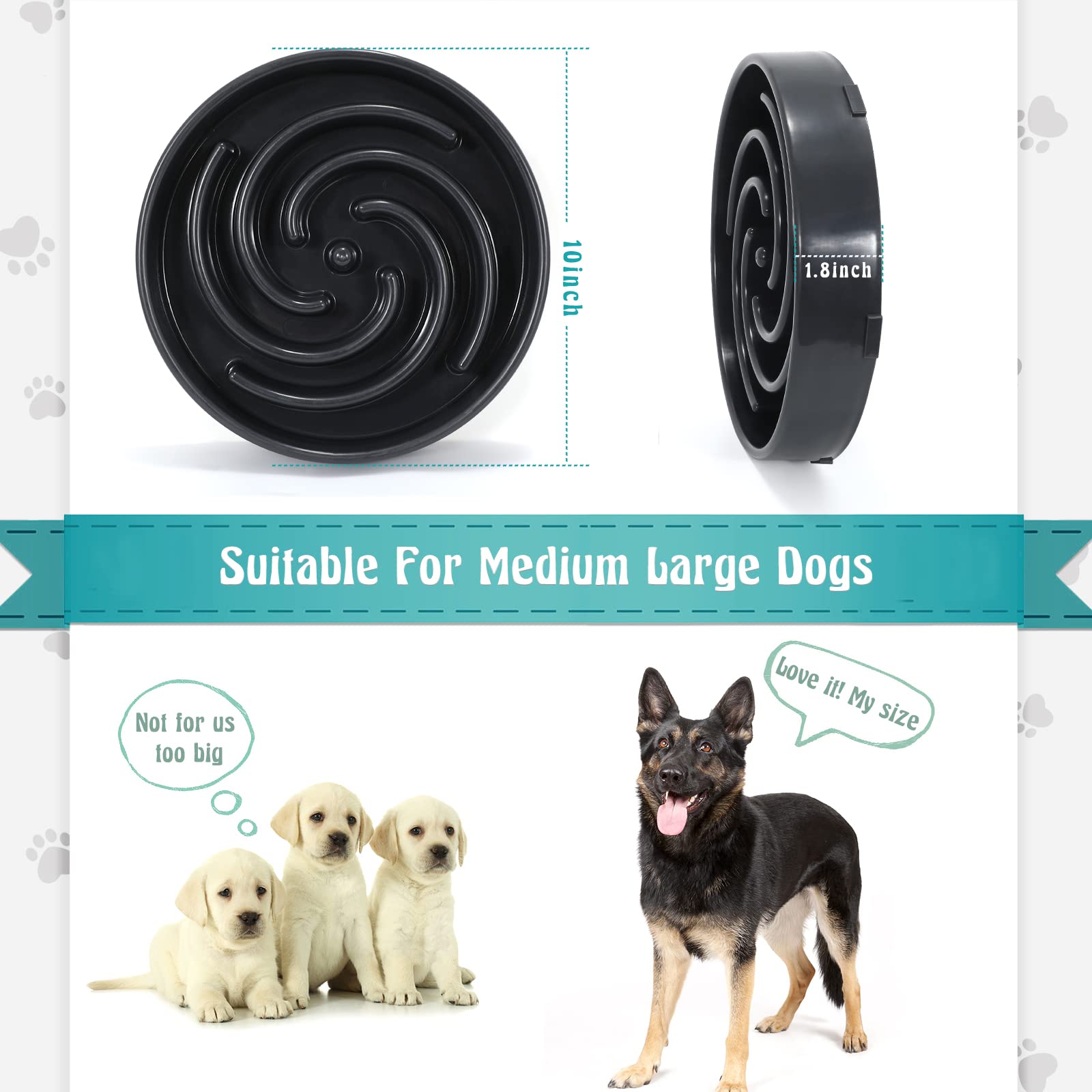WHIPPY size-appropriate bowl designed for medium to large dogs.