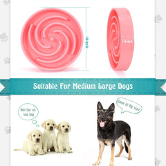 WHIPPY pink slow feeder bowl supports dry, wet, or raw diet versatility.