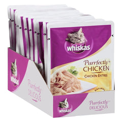 Whiskas Purrfectly Chicken in a bowl ready for easy feeding.