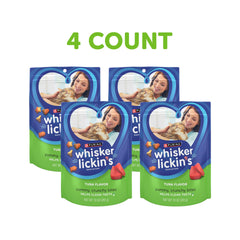 Whisker Lickin's tuna treats with four shapes and crunchy texture supporting tartar control.