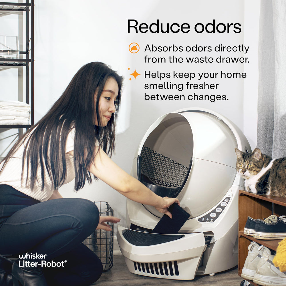 Whisker Litter-Robot 3 carbon filter, side view, moisture and odor absorption.