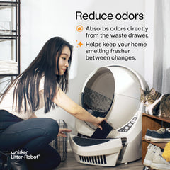 Whisker Litter-Robot 3 carbon filter, side view, moisture and odor absorption.