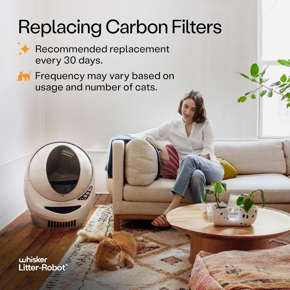 Whisker Litter-Robot 3 carbon filter, packaged, ready-to-use replacement.