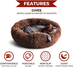 Whiskers & Friends donut bed 23x23 inch ideal for medium cats and small dogs.