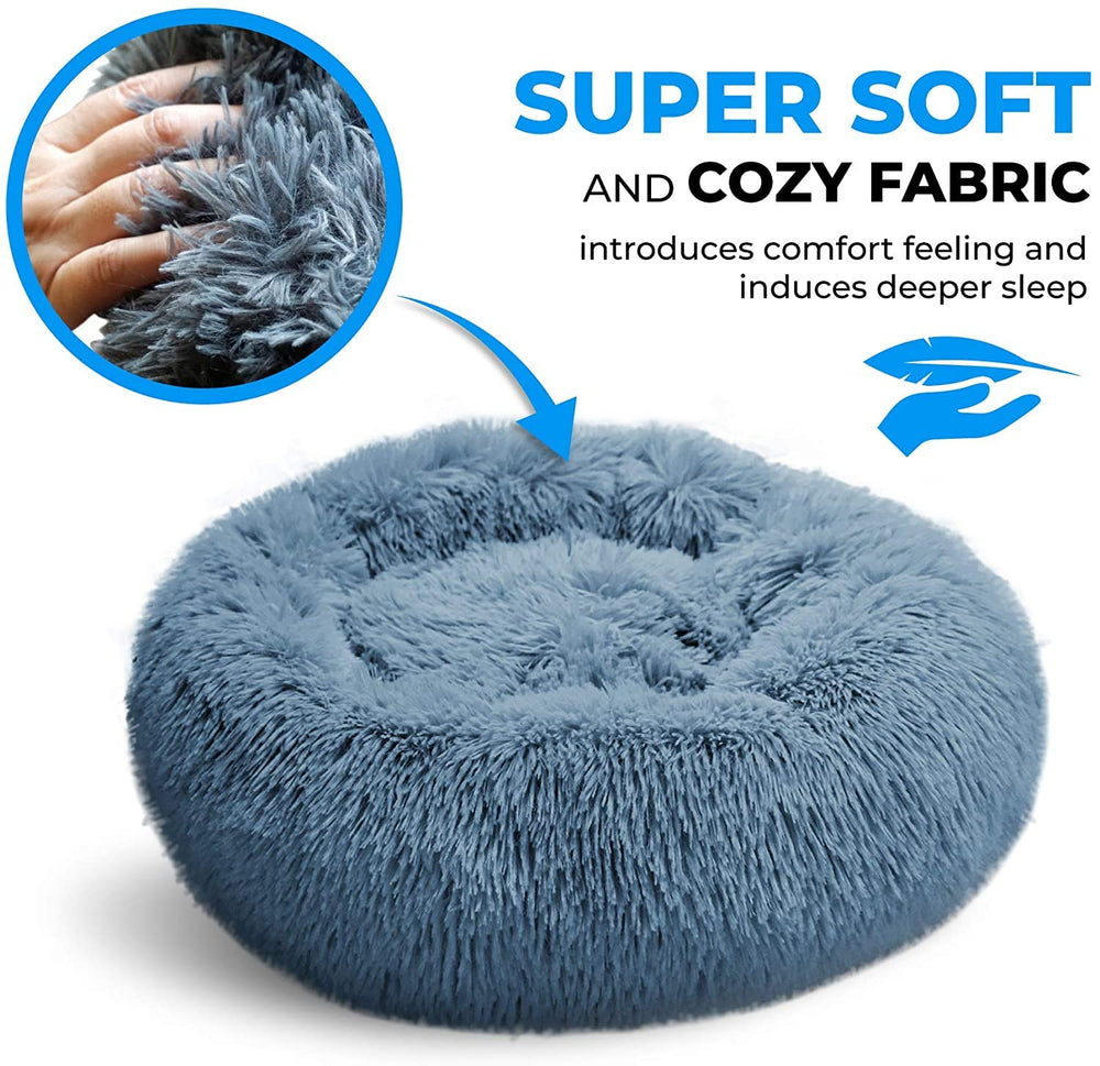 Whiskers & Friends donut bed machine washable closeup highlights easy care.