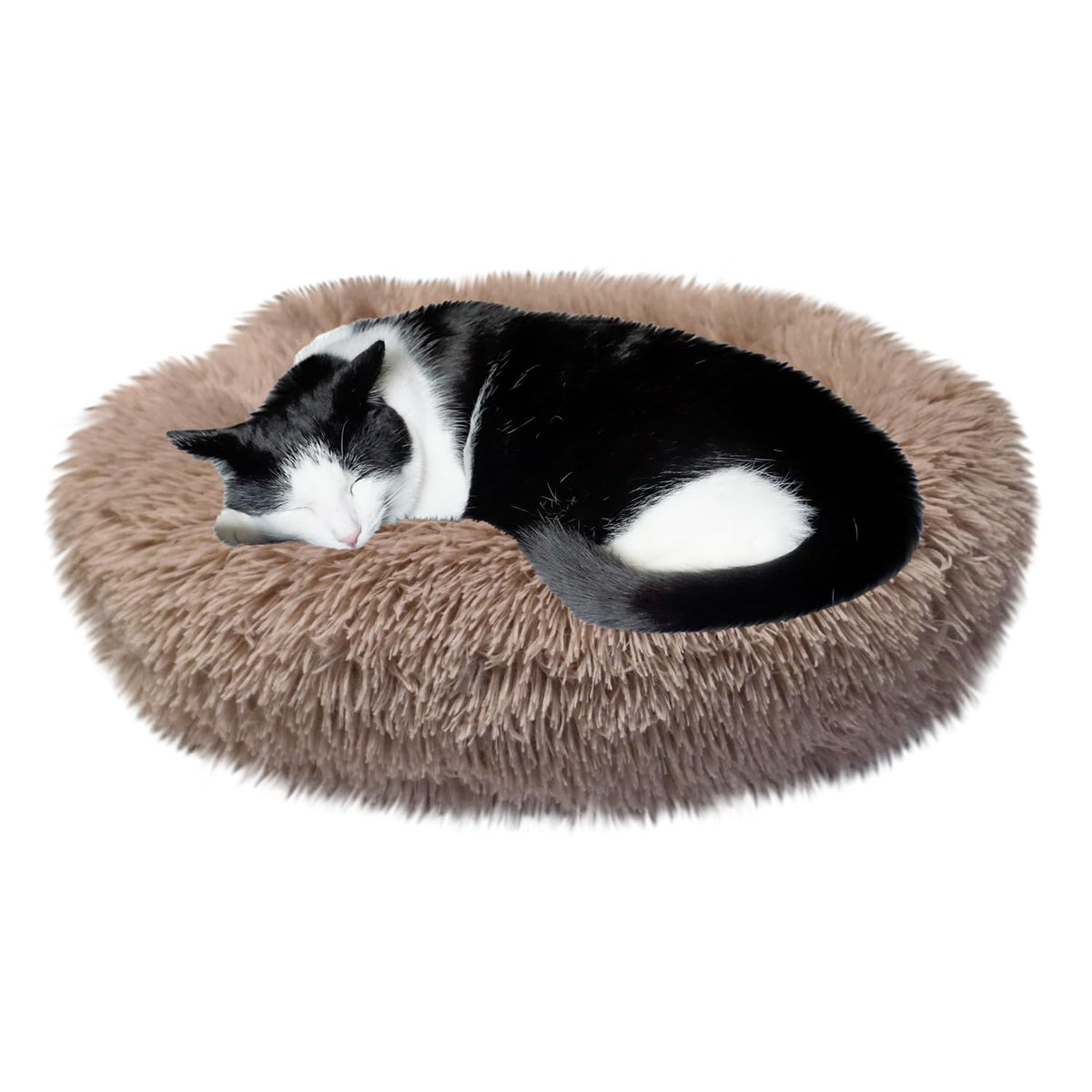 Whiskers & Friends calming donut bed close-up for a secure, comforting retreat