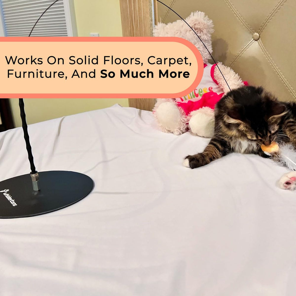 Whiskertons flexible wire action mimics natural bird movement for engaging play.