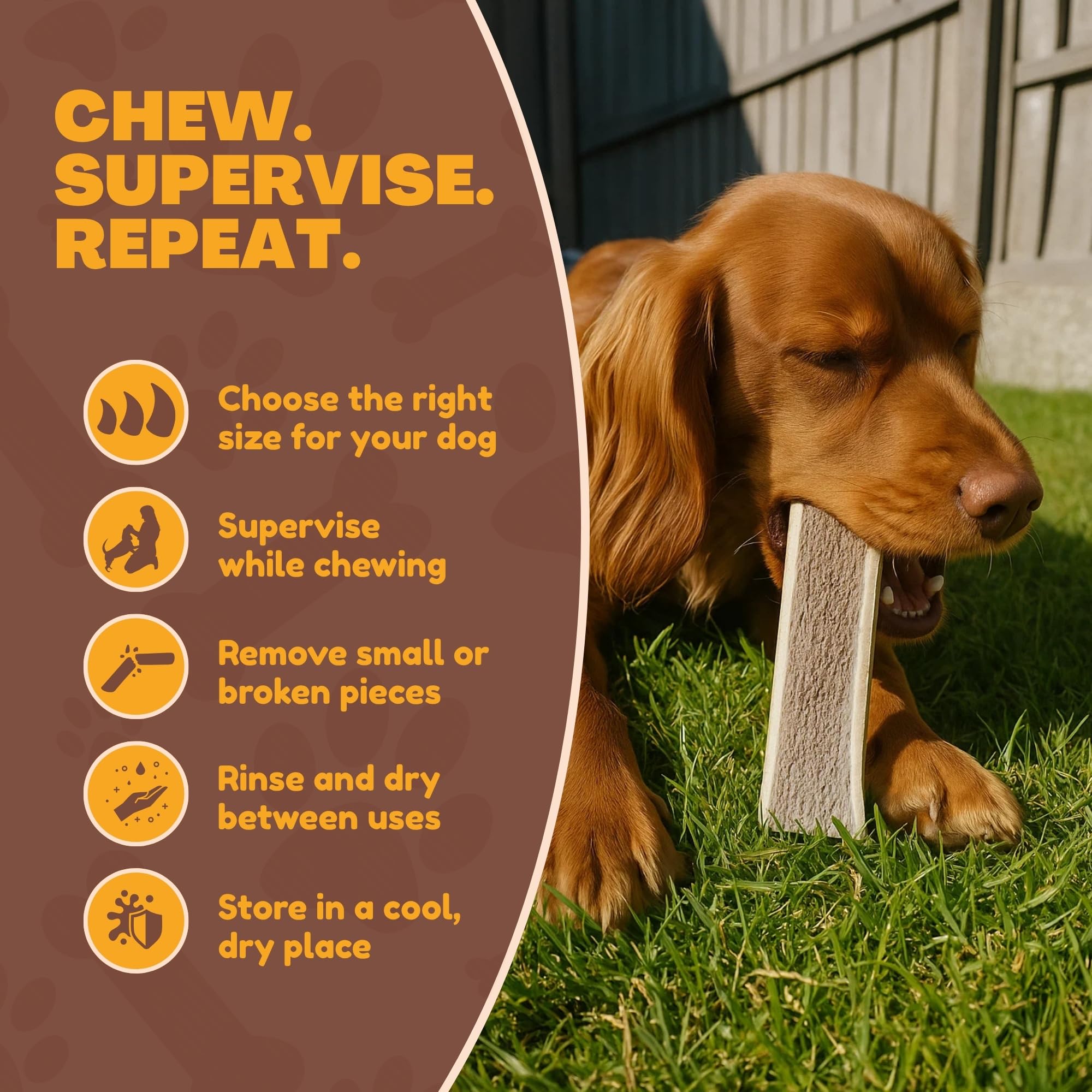 WhiteTail Naturals chews are washed, cut, and edges sanded for safety