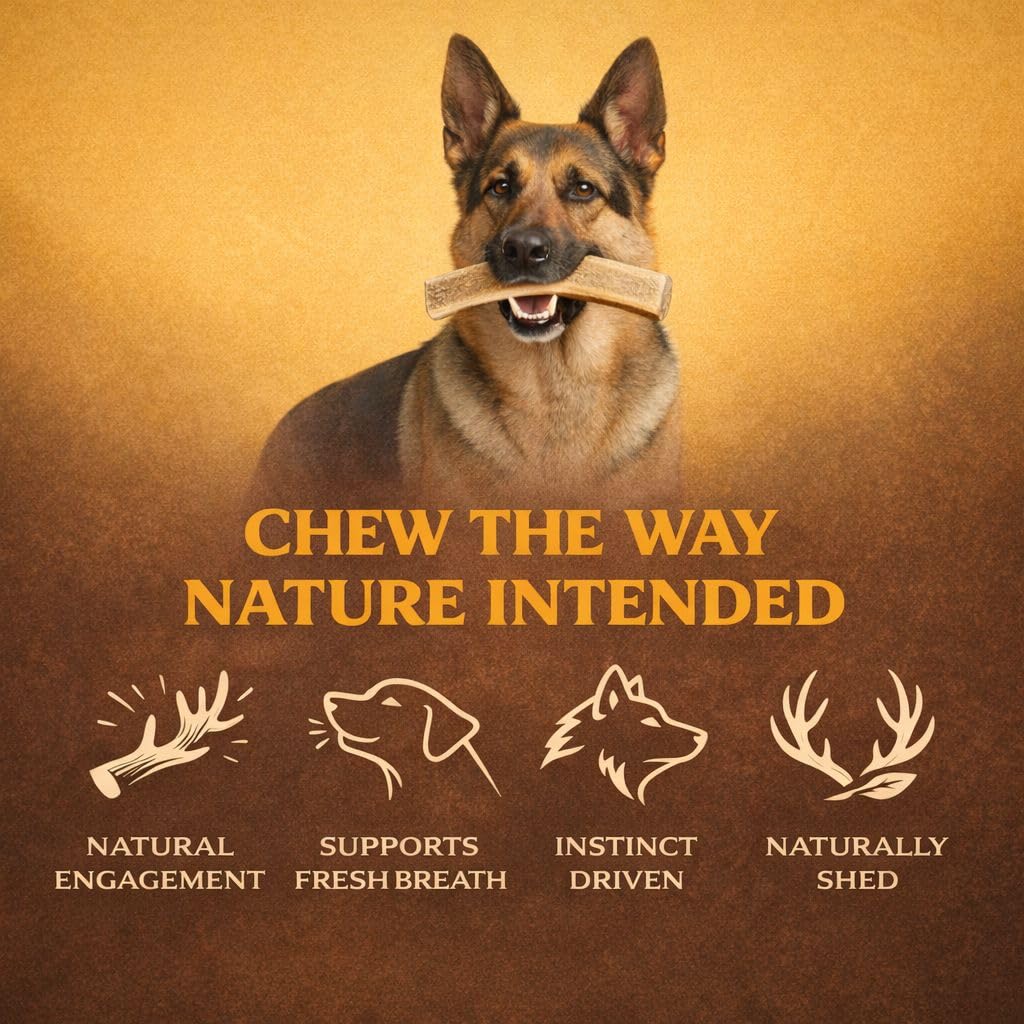 WhiteTail Naturals antler chews close-up, natural materials support chewing instincts.