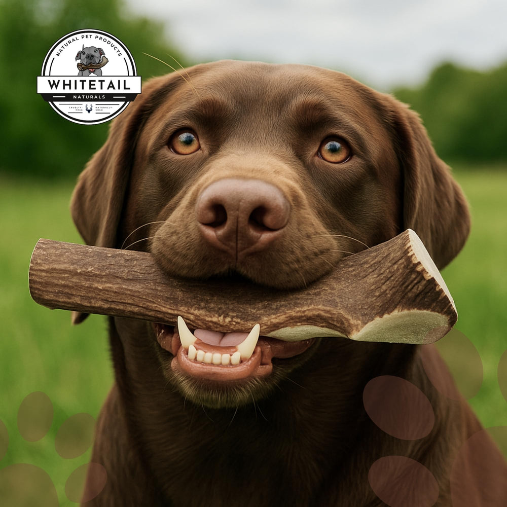 WhiteTail Naturals sustainable shed source antler chew, ethically sourced