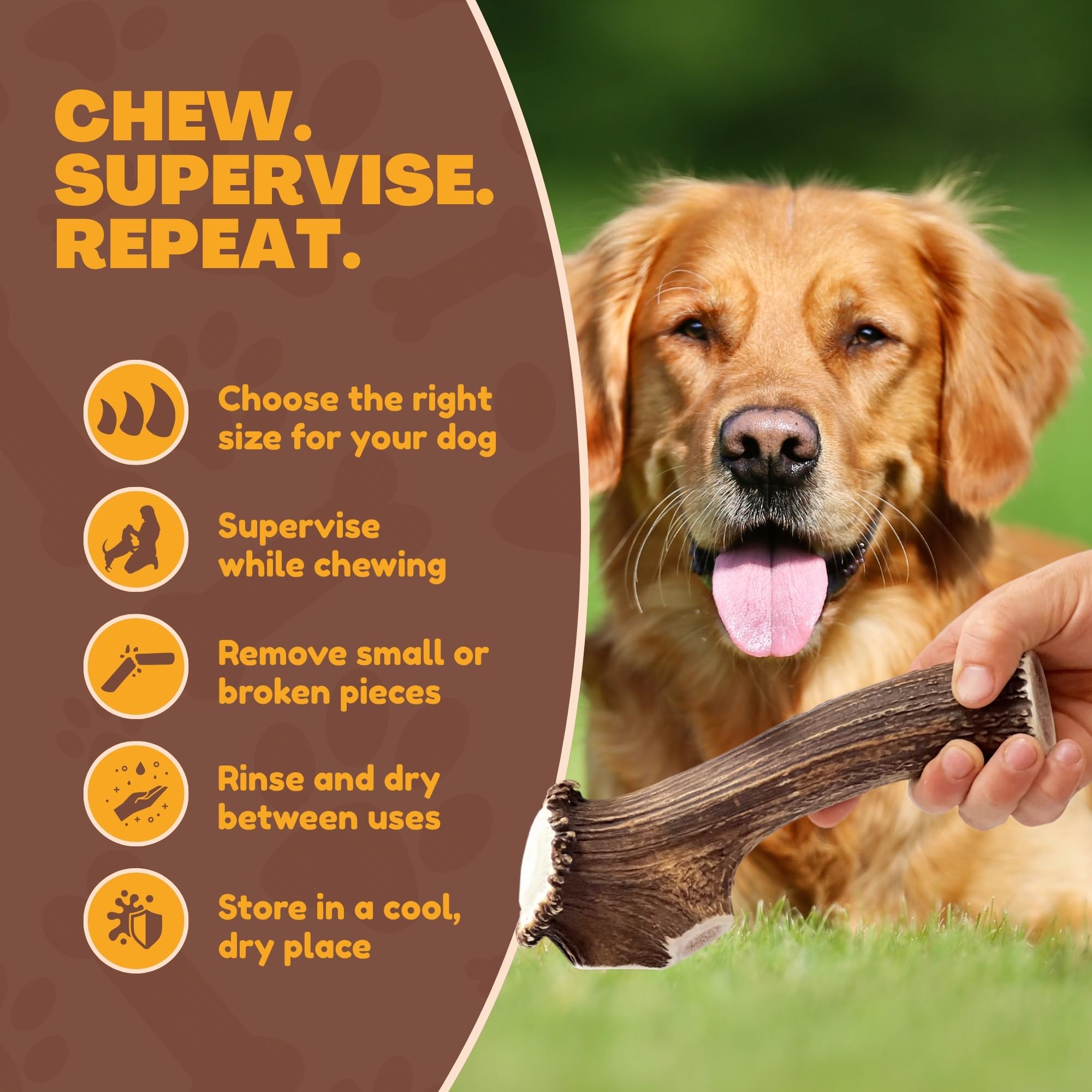 WhiteTail Naturals odor-free antler chew reduces indoor mess