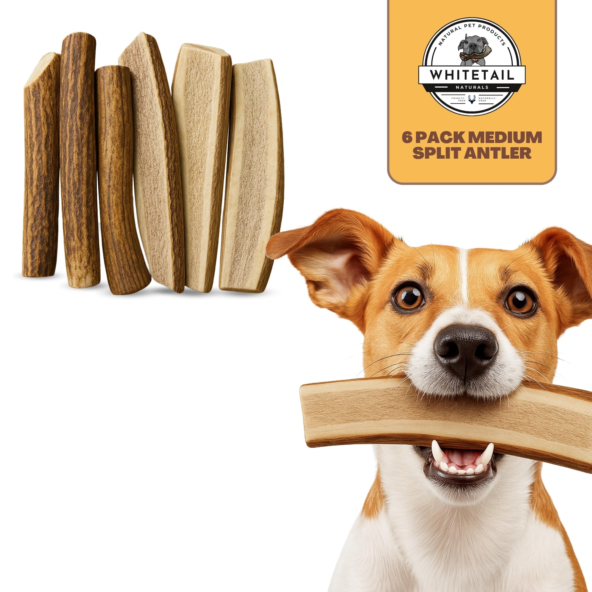 WhiteTail Naturals elk chew provides hours of dog friendly entertainment.