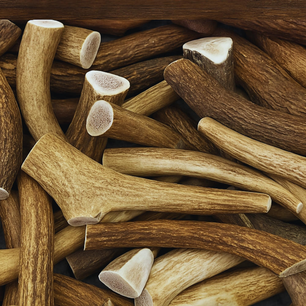WhiteTail Naturals edge-sanded elk antlers for safer chewing.