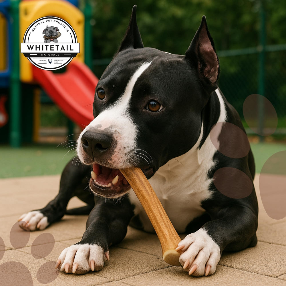 WhiteTail Naturals grain-free antler chews offer a natural chewing option.