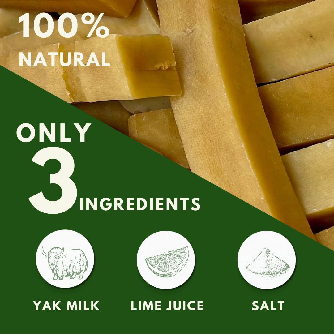 WhiteTail Naturals Hard Yak Cheese Stick—crunchy texture for dental comfort.